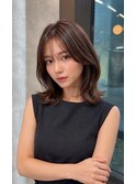 かきあげ色気ミディアムレイヤー 海外ヘア 20 30 40代におすすめ