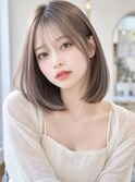 山村/アイスグレージュ/小顔ナチュラルボブ/ストカール銀座