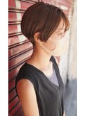 大人可愛い20代30代40代黒髪前下がりショートボブ丸みショート◎