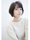 暗めカラーのショートボブ20代30代大分中央町