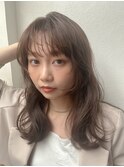 顔周りレイヤーブリーチなしミルクティーベージュ【中居】