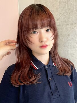 ソル ジングウマエ(SOL JINGUMAE) ダブルカラーピンクベージュピンクブラウンカラーレイヤーカット