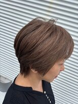 ポルム パプリカ(polum paprika)&nbsp;立体感レイヤーカットショートボブヘア×グレージュ30代40代50代