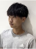 メンズマッシュ刈り上げ波巻きツイストスパイラルパーマ北千住