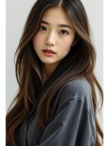 エス 天満扇町(esu)&nbsp;yaロングヘア/ブラウンカラー/レイヤーカット/小顔カット