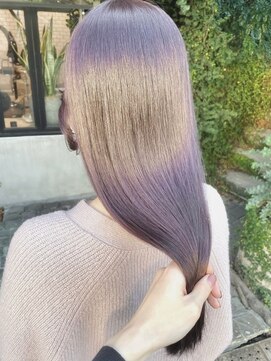 ディモアンド 表参道(Dimo&) x透明感カラー/イメチェン/ホワイトブロンド/外ハネボブ/美髪