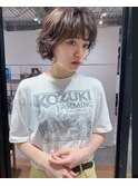 ブリーチなし！透明感オリーブとくせ毛風パーマ