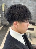宇都宮men's波巻きスパイラルパーマ波巻きパーマセンターパート