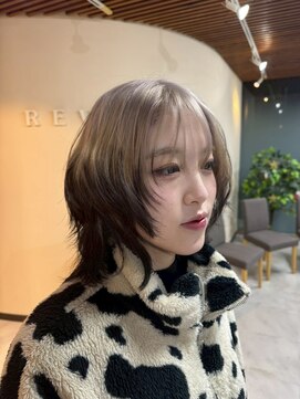 ブリッツ レボ(BLITZ-REVO) 着物ヘア/ダークアッシュ/ミディアムレイヤーカット/柏駅