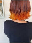【クラウン】20代30代40代ボブカット×YELLOW・ORANGEカラー