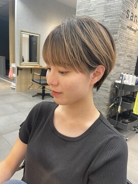 サンド 表参道(sand) ショートボブパーマ20代30代40代イヤリングカラー大人可愛い