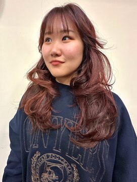 ヘアモード カクテル ロングレイヤー×ブリーチなしピンクブラウン 【MARIA】