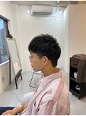 MEN’S HAIR カルマパーマダークアッシュベリーショート
