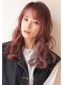 パーマ風レイヤー×ベリーベリーストロベリーカラー☆