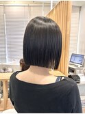 ホワイトグレージュミニウルフデジタルパーマチェリーブラウン