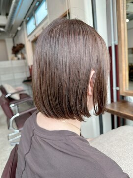髪質改善ストレートボブ/恵比寿渋谷/白髪ぼかしハイライト2505