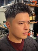 1090黒髪スキンフェード刈り上げショートフェード高松バーバー