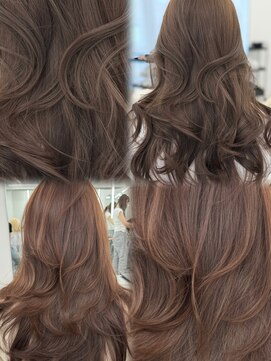 アマトウキョウスマートサロン(AMA TOKYO×Smart Salon) ヘーゼルベージュ　ブリーチなし　レイヤーカット　海外風