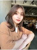 韓国風レイヤーミディアム似合わせ顔周りカット顔まわりカット