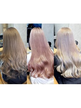 ハイトーンカラーが得意なサロンだから、ロングスタイルと相性◎トレンドのレイヤー×ハイトーンが好評＊