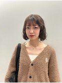 ボブにレイヤー、ニュアンスパーマで可愛く秋っぽく