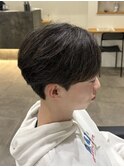 メンズカットニュアンスシースルーマッシュ刈り上げショート