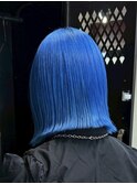 ブルーカラーハイトーンブリーチタイトボブケアブリーチ水色青髪