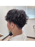ツイストシャドウパーマ×ツーブロックショート
