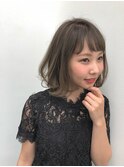 ふんわり可愛いハイライトボブ