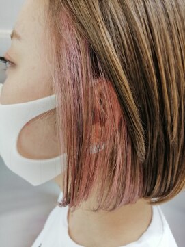 トニーアンドガイ 原宿店(TONI & GUY) 耳にかけてアレンジ♪インナーカラーピンク/ブリーチオンカラー