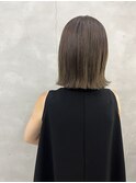 ブリーチなしくすみラベンダーグレージュボブ