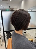 スタイリング簡単ツヤ見せ重めショートボブ