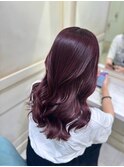 ラベンダーピンク/小顔/ワンレン/髪質改善/前髪