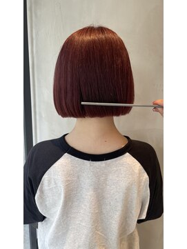 オーク 学芸大学(OAK) ミニボブ 暖色カラー 艶カラー レッドオレンジ レッドブラウン