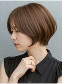 ココアブラウンハッシュボブくびれ小顔ショート
