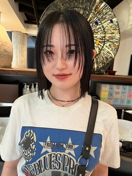 ダブミックス(DaB MIX) 切りっぱなしボブ髪質改善ストレート酸性縮毛矯正