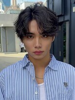 フィフスパーク(fifth PARK) 渋谷シャドウパーマメンズパーマセンターパート色気メンズカット