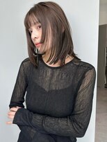 トリッカ シブヤ(TRICCA SHIBUYA) ミディアムボブ/切りっぱなし/レイヤーボブ/ブラウンカラー/艶