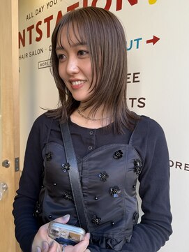 ヒントステーション(HINTSTATION) 〈浅草 半個室〉透明感オリーブベージュ×顔周りレイヤー