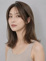 トリニティ(trinity) ブリーチなしカラー セクシーミディ ミントグレージュ 外ハネ