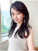 アフロート矢田菜津紀　暗髪ひし形　長め前髪◎髪型