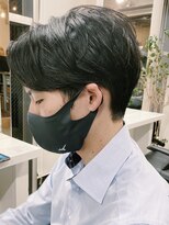 バイフィフス 原宿/表参道(by fifth)&nbsp;センターパートニュアンスパーマツーブロック刈り上げメンズヘア