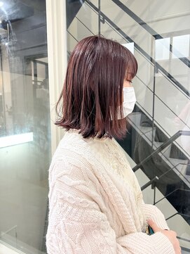 ニディー バイ デイジー(Nidee by Daisy) 暖色系カラー　ボブ　シークレットハイライト