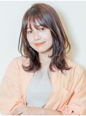 20代30代40代大人かわいい小顔ひし形外ハネミディアム