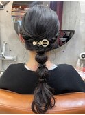 結婚式お呼ばれヘアアレンジ/玉ねぎアレンジ