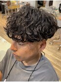 波巻きパーマメンズパーマメンズヘアツーブロックツイストパーマ