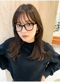 アッシュブラウン×顔まわりカット