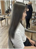 オリーブグレージュ/ダブルカラー/ブリーチ/京都駅ヘアカラー