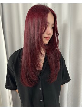 ハピネス 梅田茶屋町店(HAPPINESS) 韓国風レイヤーワインレッド！