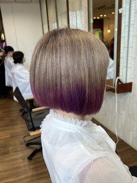 オーフェス 福島店(AUFES) ミルクティーからのパープル裾カラー♪